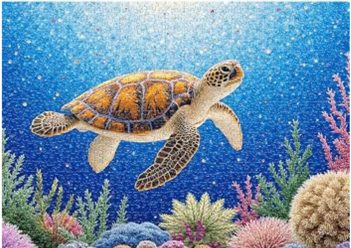 Turtle in Crystal Sea 1000 Pieces