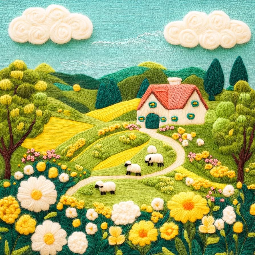 Felted Farm Land 1000 Pieces