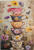 Vintage Flower Cups 1000 Pieces